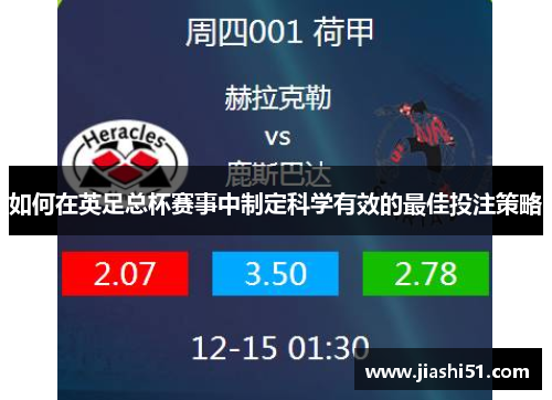如何在英足总杯赛事中制定科学有效的最佳投注策略